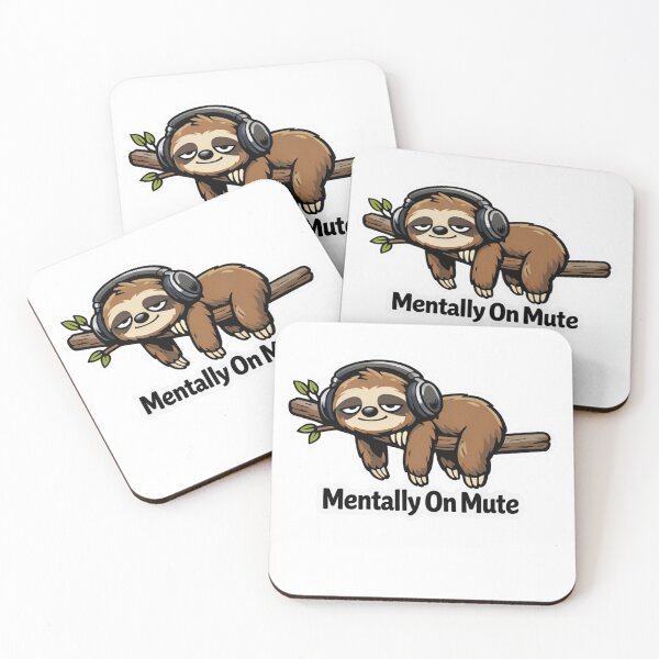Item preview, Funny Sloth Lazy Introvert Headphones Sticker designed and sold by Gentlestate.