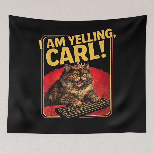 Item preview, I Am Yelling, Carl! Funny Donut Cat  designed and sold by ZalcArtStore.