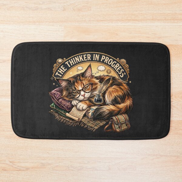 Item preview, The Thinker in Progress Funny Cat Meme Design designed and sold by Serene Whiskers.
