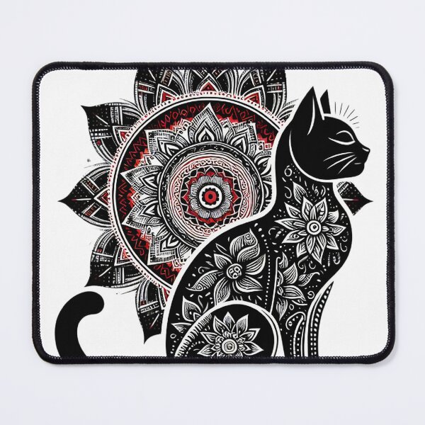 Item preview, Zen Mandala Cat | Intricate Pattachitra Fusion Art designed and sold by Radhamadhaba Pattachitra Vibes”.