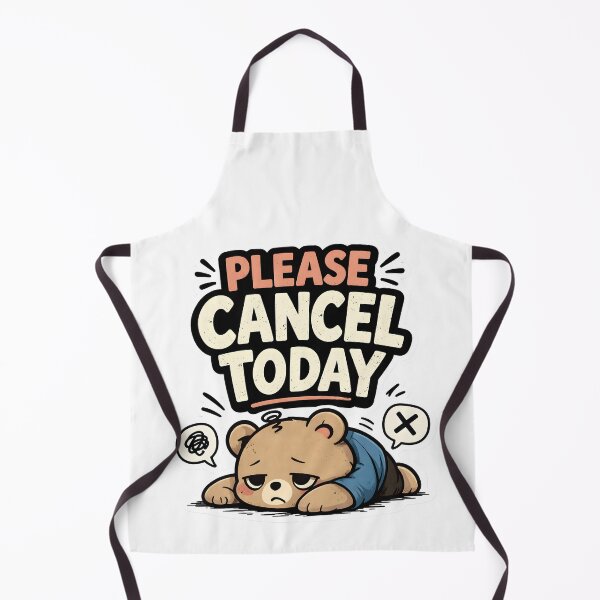 Item preview, Please Cancel Today Sticker | Funny Lazy Mood Bear designed and sold by TheLazyVibe.