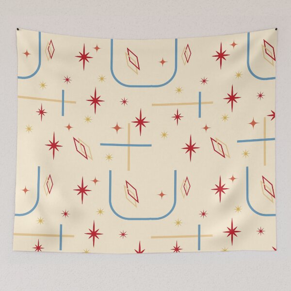 Item preview, Mid Century Modern Pastel Stars - Scandi Retro Celestial Seamless Pattern designed and sold by Luckymoon2000.
