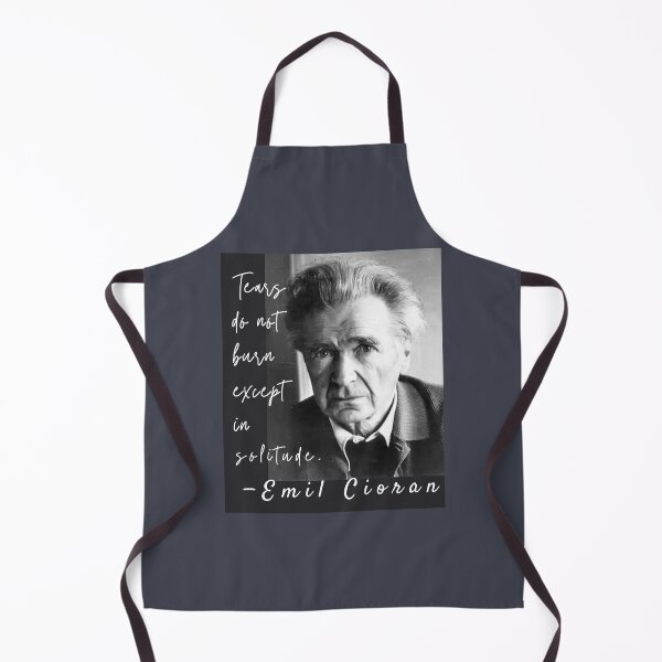 Item preview, Emil Cioran portrait and quote: Tears do not burn except in solitude. designed and sold by artbleed.
