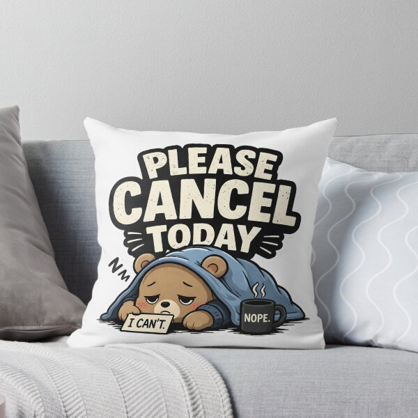 Item preview, Please Cancel Today Bear Sticker | Relatable Exhausted Mood designed and sold by TheLazyVibe.
