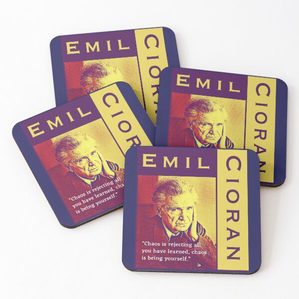 Item preview, Emil Cioran portrait and quote: Chaos is rejecting all you have learned designed and sold by artbleed.