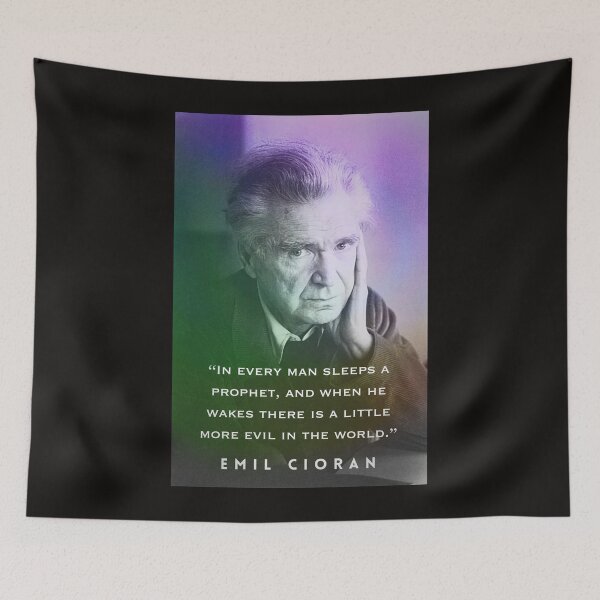 Item preview, Emil Cioran portrait and quote: In every man sleeps a prophet... designed and sold by artbleed.