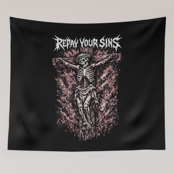 Item preview, Repay Your Sins - Skeleton Crucifix Dark Gothic  designed and sold by SidTastic .