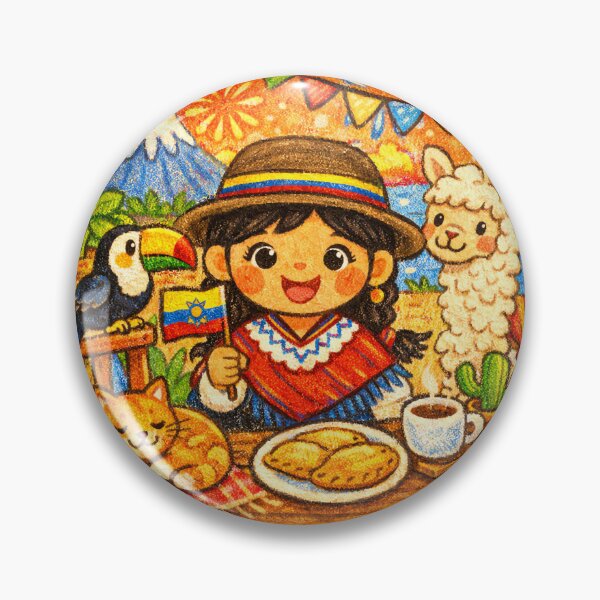 Item preview, Cute Ecuador Culture Girl with Andean Animals designed and sold by madtoyman.