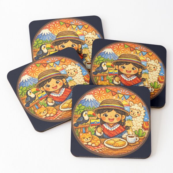 Item preview, Cute Ecuador Culture Girl with Andean Animals designed and sold by madtoyman.