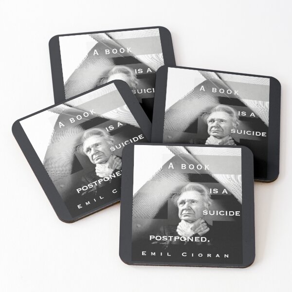Item preview, Emil Cioran portrait and quote: A book is a suicide postponed. designed and sold by artbleed.