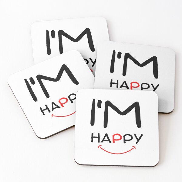 Item preview, I’m Happy – Minimalist Positive Quote Typography T-Shirt | Motivational Aesthetic Design designed and sold by WaviStudio.