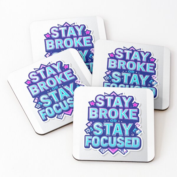 Item preview, Stay Broke or Stay Focused – Motivational Neon Typography Sticker | Hustle Mindset Quote designed and sold by Stickzyco.
