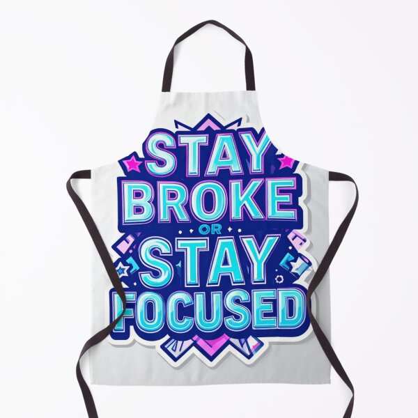 Item preview, Stay Broke or Stay Focused – Motivational Neon Typography Sticker | Hustle Mindset Quote designed and sold by Stickzyco.