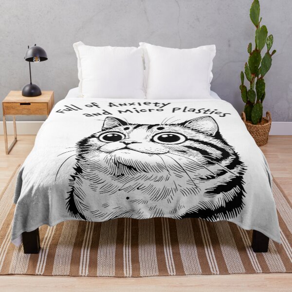 Item preview, Full of Anxiety and microplastics cat Funny designed and sold by EzraIBlankenshi.