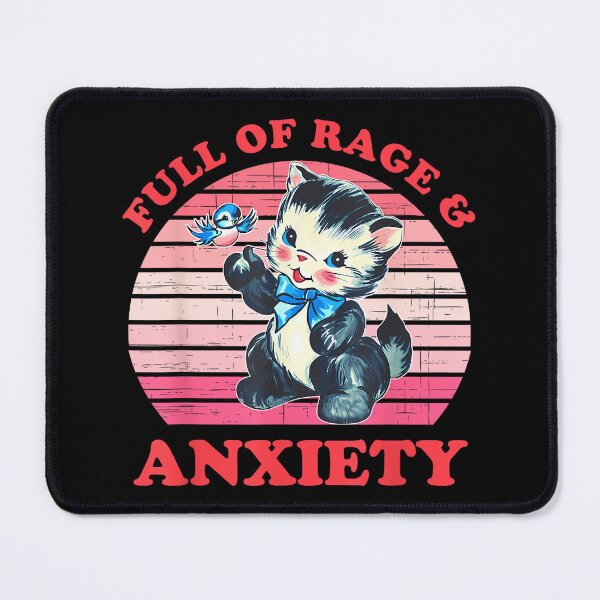Item preview, Full Of Rage & Anxiety Cute Cat Vintage Design designed and sold by EzraIBlankenshi.