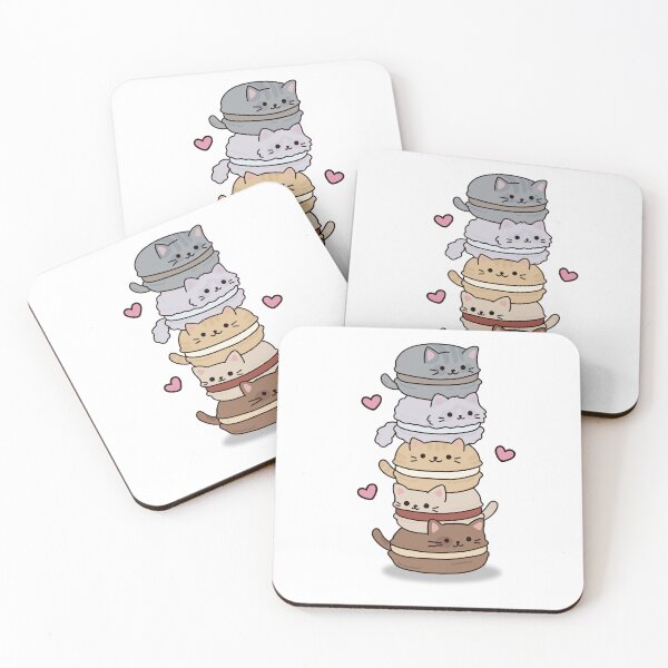 Item preview, Stacked Cat Macaron Tower Kawaii Art designed and sold by MJ ART.