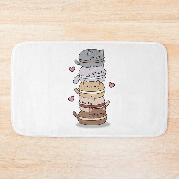 Item preview, Stacked Cat Macaron Tower Kawaii Art designed and sold by MJ ART.