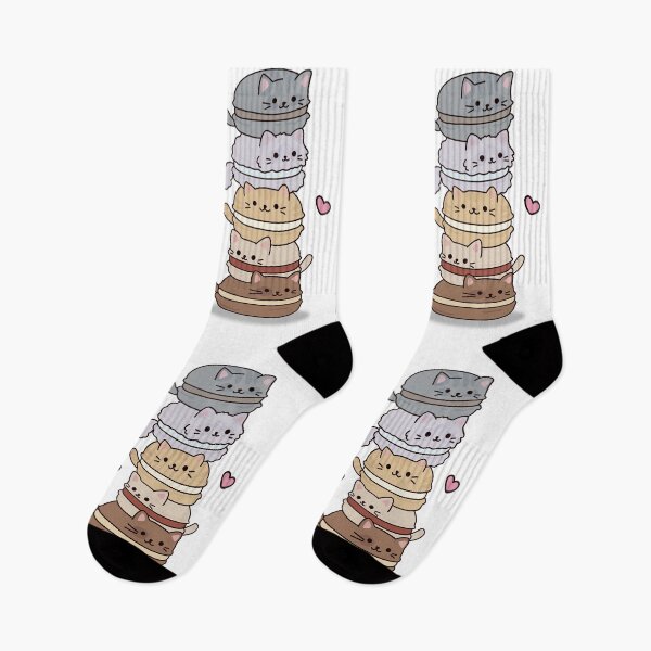 Item preview, Stacked Cat Macaron Tower Kawaii Art designed and sold by MJ ART.
