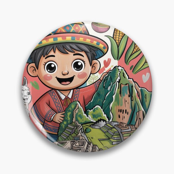 Item preview, Cute Peru Culture Machu Picchu and Andean Boy designed and sold by madtoyman.