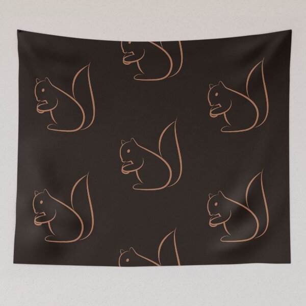 Item preview, Line Art Squirrel Illustration Pattern - Brown designed and sold by OG-Graphics.