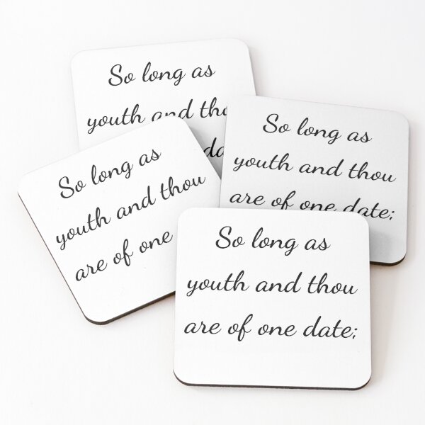 Item preview, "So long as youth and thou are of one date;" - handwriting black designed and sold by ariksworld.