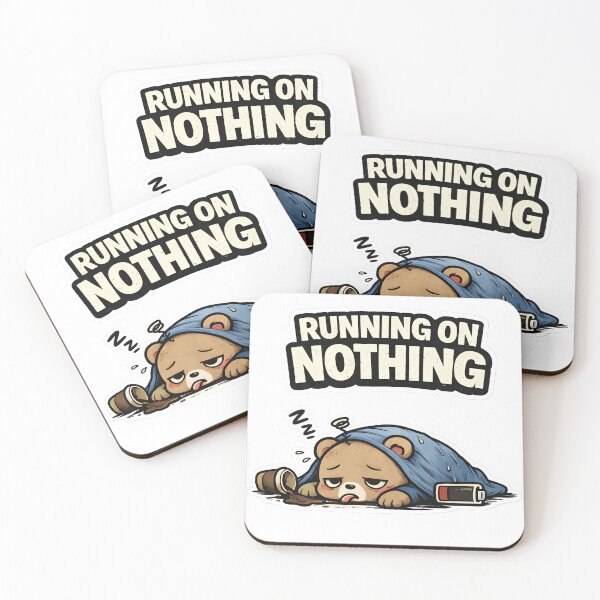 Item preview, Running on Nothing Bear Sticker | Relatable Burnout Design designed and sold by TheLazyVibe.