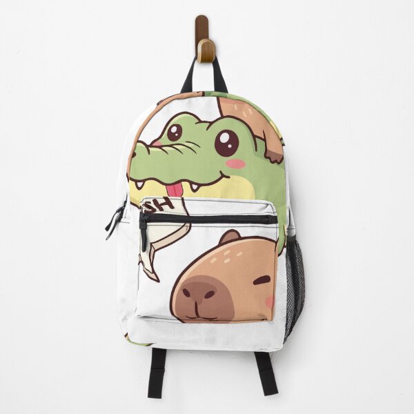 Item preview, Bye-ish Capybara Riding a Crocodile – Funny Cute Animal Meme designed and sold by tellia-kallisto.