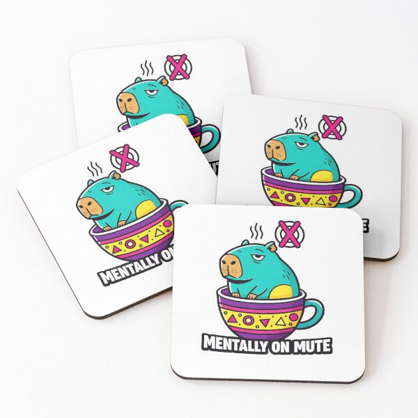 Item preview, Funny Capybara Introvert Mug Sticker designed and sold by Gentlestate.