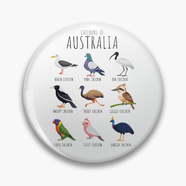 Item preview, Chickens of Australia – Funny Australian birds with silly chicken names | Aussie Humour (on light colours) designed and sold by messy-nessie.