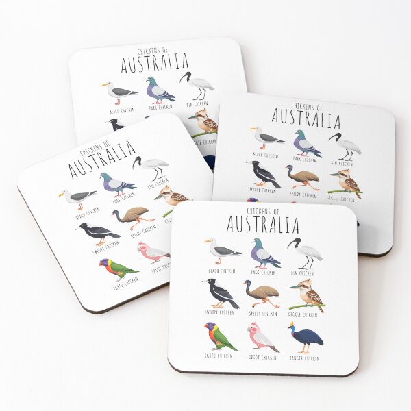 Item preview, Chickens of Australia – Funny Australian birds with silly chicken names | Aussie Humour (on light colours) designed and sold by messy-nessie.
