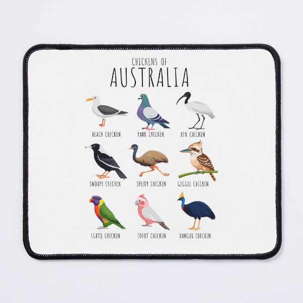 Item preview, Chickens of Australia – Funny Australian birds with silly chicken names | Aussie Humour (on light colours) designed and sold by messy-nessie.