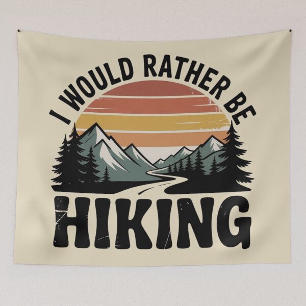 Item preview, I Would Rather Be Hiking Retro Vintage Hiking Nature Design designed and sold by NatArtSA.