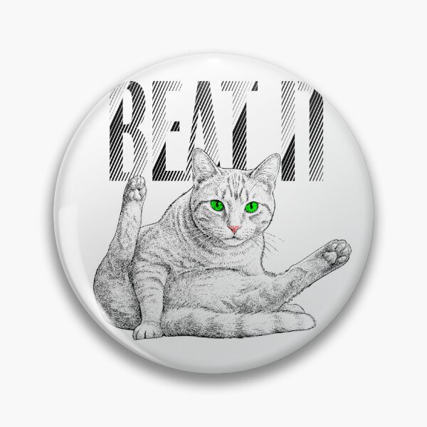 Item preview, White Cat Licking Itself Saying Beat It designed and sold by ChR-oman.