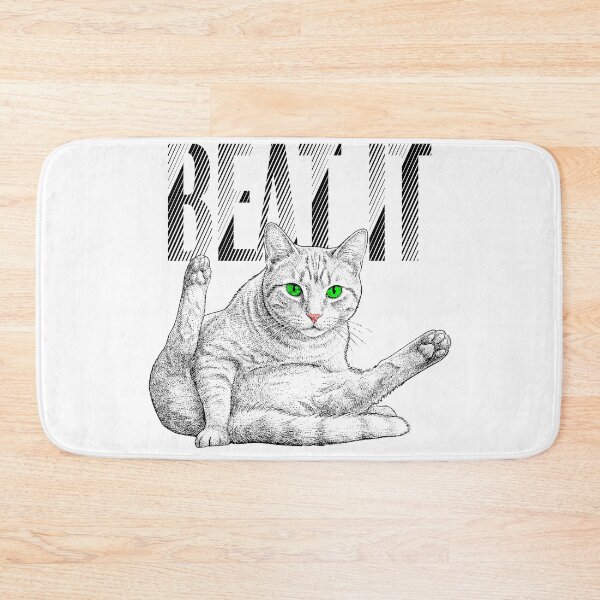 Item preview, White Cat Licking Itself Saying Beat It designed and sold by ChR-oman.