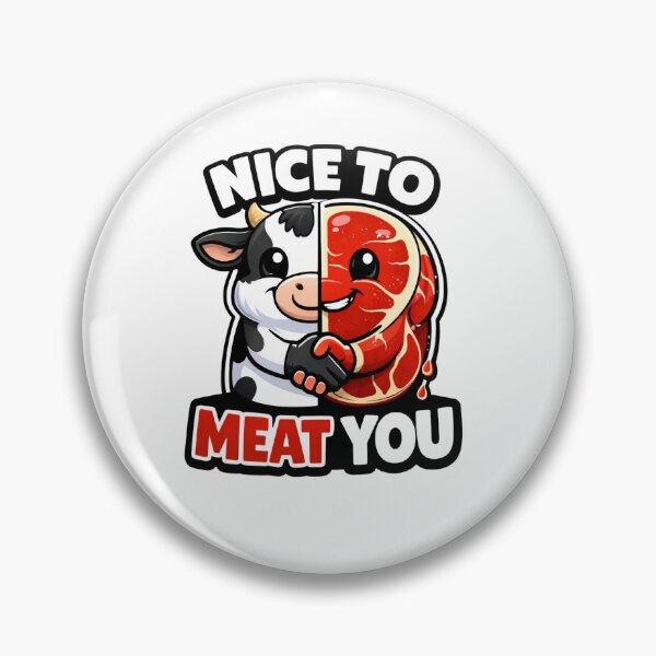 Item preview, Nice To Meat You Funny Cow Steak Cartoon Graphic designed and sold by MyOwnLab.
