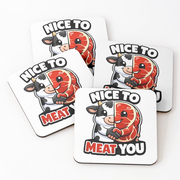 Item preview, Nice To Meat You Funny Cow Steak Cartoon Graphic designed and sold by MyOwnLab.