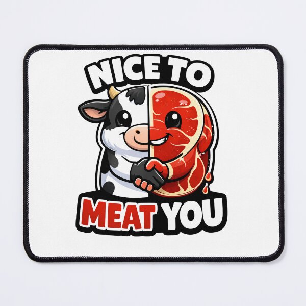 Item preview, Nice To Meat You Funny Cow Steak Cartoon Graphic designed and sold by MyOwnLab.