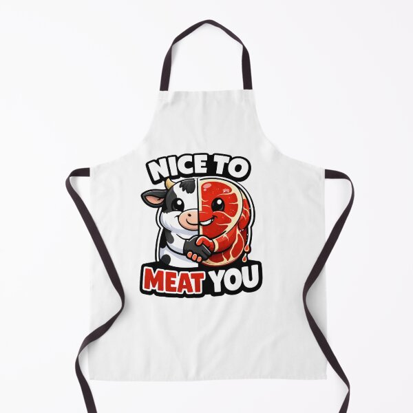 Item preview, Nice To Meat You Funny Cow Steak Cartoon Graphic designed and sold by MyOwnLab.