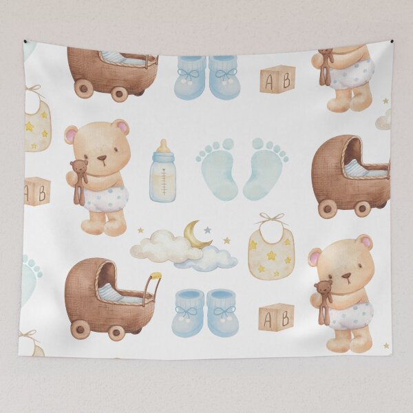 Aperçu de l'œuvre Bébé ours en peluche pour garçons créée et vendue par Moonland21.