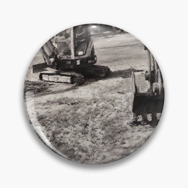 Item preview, Realistic Charcoal Excavators on Construction Site designed and sold by CiaraCharcoal.