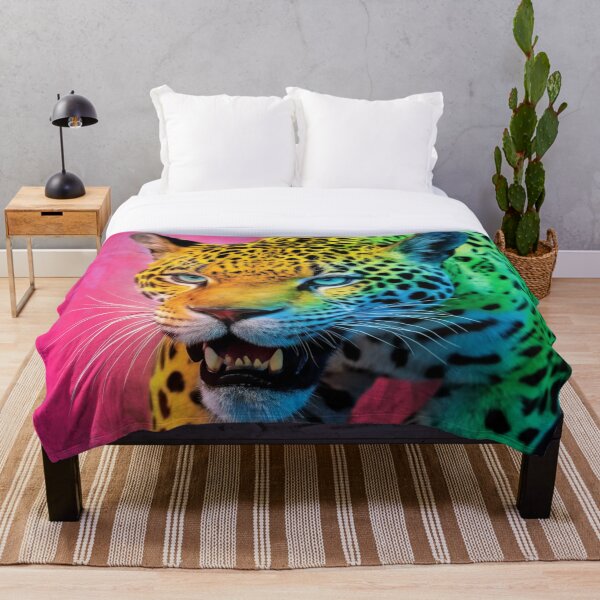Item preview, Fluorescent Jaguar in Vibrant Urban Jungle designed and sold by NatArtSA.