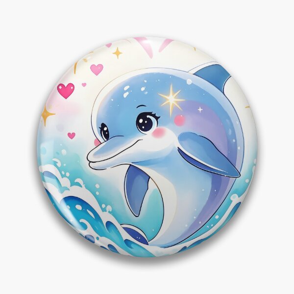 Item preview, Joyful Dolphin Jumping in Heart Waves designed and sold by NatalieJeans.