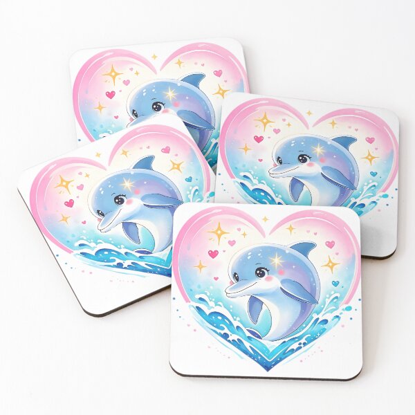 Item preview, Joyful Dolphin Jumping in Heart Waves designed and sold by NatalieJeans.