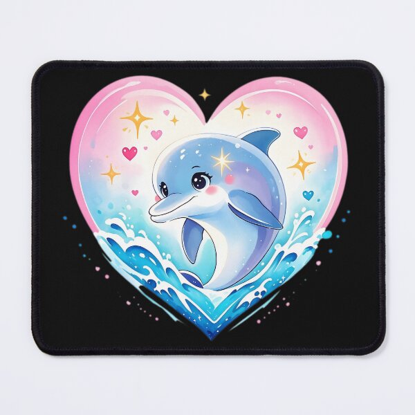 Item preview, Joyful Dolphin Jumping in Heart Waves designed and sold by NatalieJeans.