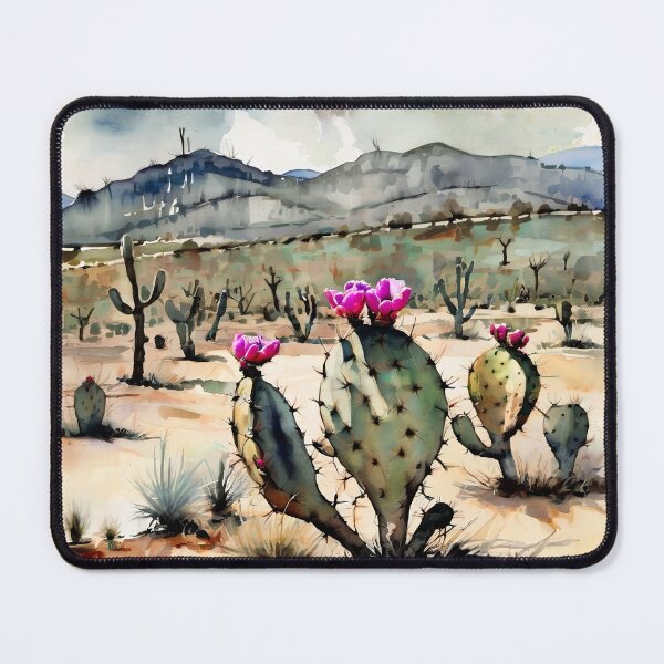 Item preview, Agave & Mezcal Spirit – Prickly Pear Watercolor Art designed and sold by NatArtSA.
