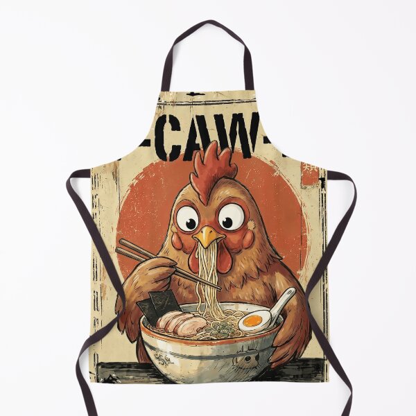 Item preview, F CAW F Rooster Funny Chicken Bird Eating Ramen Japanese designed and sold by Bongocomic.