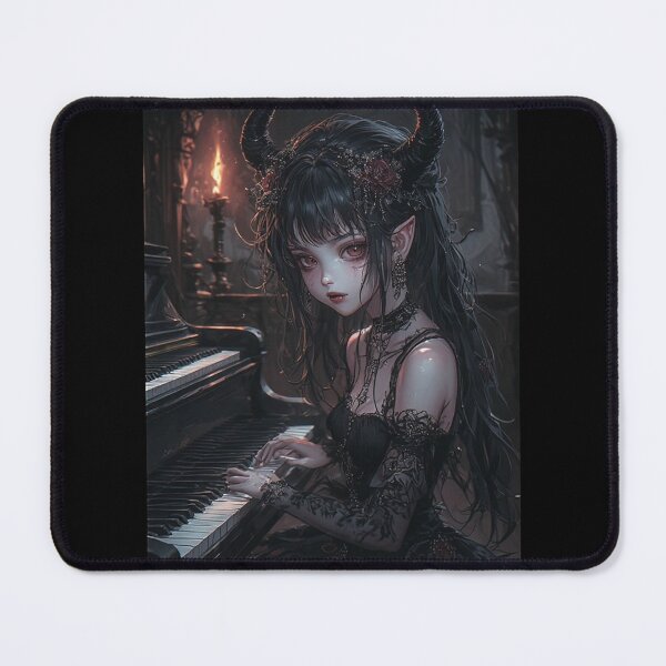 Item preview, Gothic demon girl playing piano designed and sold by ArtsJulian.