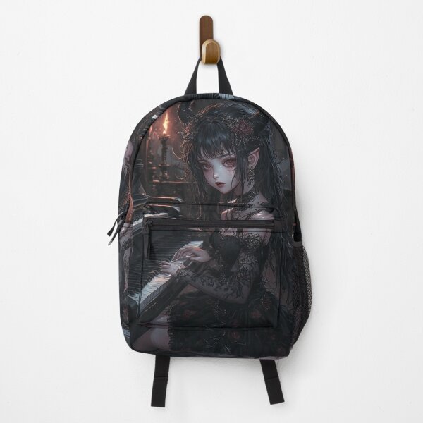 Item preview, Gothic demon girl playing piano designed and sold by ArtsJulian.