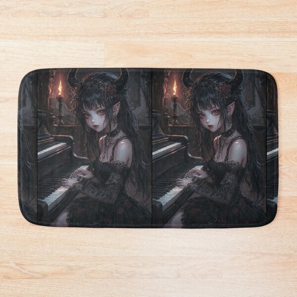 Item preview, Gothic demon girl playing piano designed and sold by ArtsJulian.