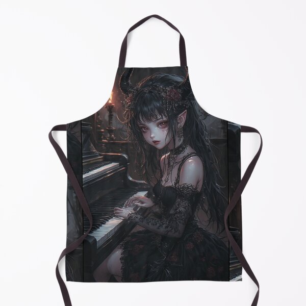 Item preview, Gothic demon girl playing piano designed and sold by ArtsJulian.